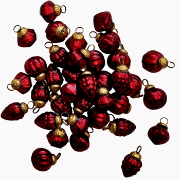 Kugel - Mini 1in Vintage Ruby Gold Shades Bag of 36