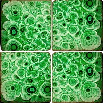 Coaster - Tumbled Marble Set4 - Malachite Gemstone Formation