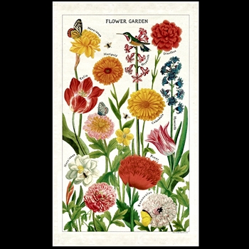 Tea Towel - Flower Garden 19x32 100% Cotton - Italy