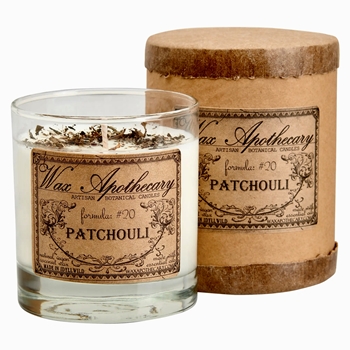 Wax Apothecary - Boxed Patchouli Candle in Scotch Glass 7OZ 35HR - Coconut Wax, Essential Oil & Dried Flora