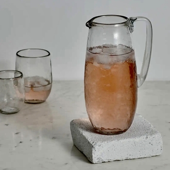 Pitcher - Clear Pebbled Glass 48OZ