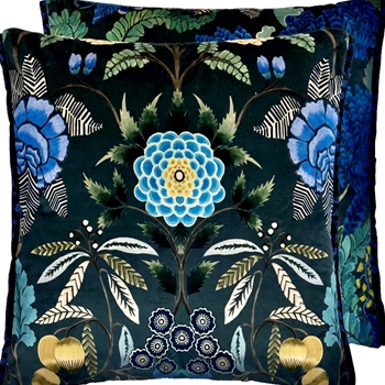 Designers Guild Cushion - Brocart Velvet Indigo 20in SQ