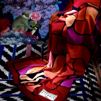 *Designers Guild Throw - Christian Lacroix -  Graphe Magenta Merino Wool Throw 71X51