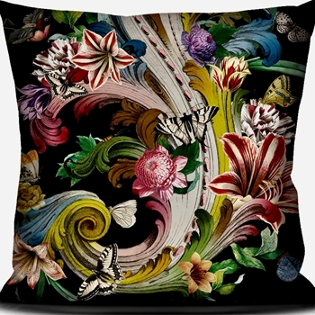 Voglio Bene France - Velvet Cushion Rock Flowers 20SQ - Synthetic Down Insert