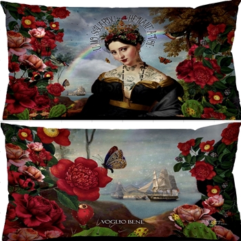 Voglio Bene France - Velvet Cushion Santa Di U Niolu 26x16in - Synthetic Down Insert