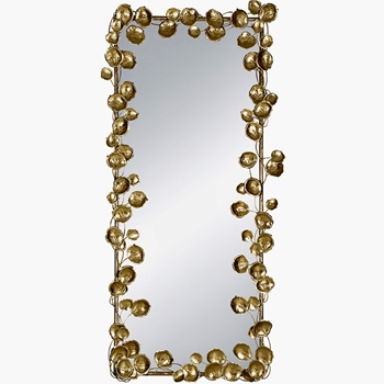 31W/61H Mirror - Nasturtium Rectangle - Gold