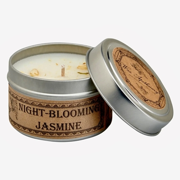 Wax Apothecary - Travel Tin 2 inch Night Jasmin Candle 4OZ 15HR - Coconut Wax, Essential Oil & Dried Flora