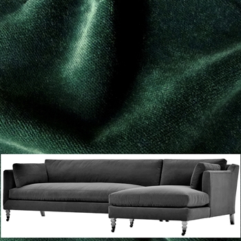 Robin Bruce Madeline Sectional Emerald Velvet Left Arm 113W/64D/40D/34H