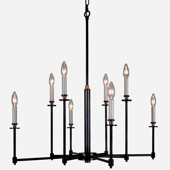 Chandelier - Sylvana Black & Bronze 8 Arm E12 32W/32H