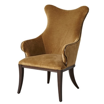 Armchair Wing - Evelyn Toast Honey Velvet 26W/29D/41H Seat 18H, Arm 25H