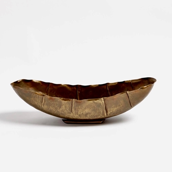 Bowl - Larkin Boat Antique Brass SM 19x6x6H