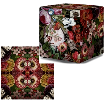 Voglio Bene France - Velvet Pouf 16in Cube Majda