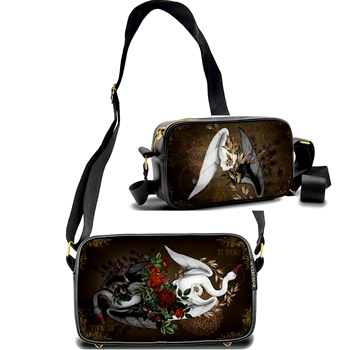 Voglio Bene France - Cross Body Clutch Bag 9x6x3in - Swans