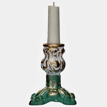 *Candlestick - Parisienne Verde Cast Iron 3x4in
