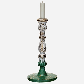 *Candlestick - Parisienne Verde Cast Iron 5x9in