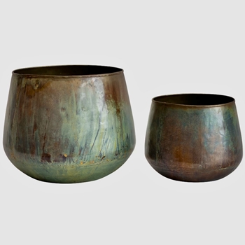 Planter Set 2 - Verde Oxide 11x9in Sold as Set