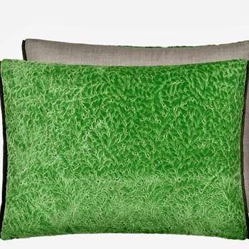 *Designers Guild Cushion - Cartouche Malachite Cut Velvet 24x18in. Luxurious Down Insert.