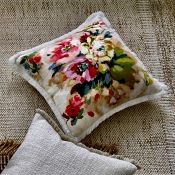 Designers Guild Cushion - Giardino Rose Nasturtium 20SQ. Luxurious Down fill.