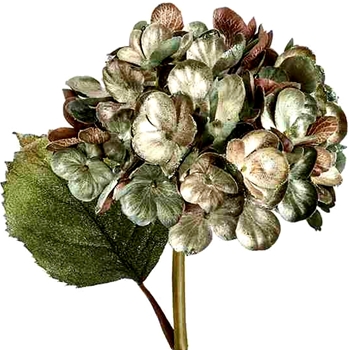 Hydrangea -  Velvet Shimmer Olive/Mocha 19in - XFS468-GR/TL