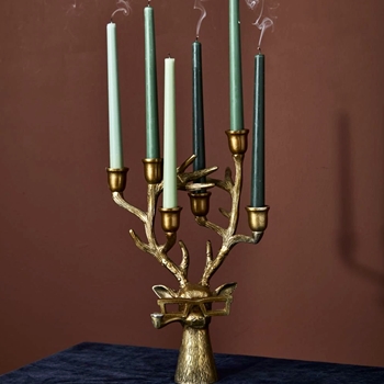 E+E Candelabra Frankie Deer Bronze SM 9W/8D/15H 6 Taper