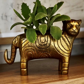 Planter - Tiger 8x3x5 Gold