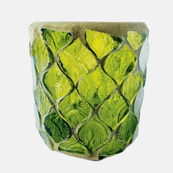 Votive - Green Mosaic 3in