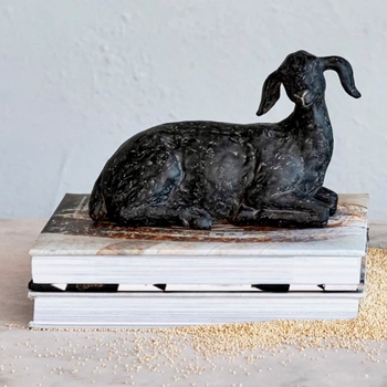 Figure - Black Goat Resting 9x4x6H