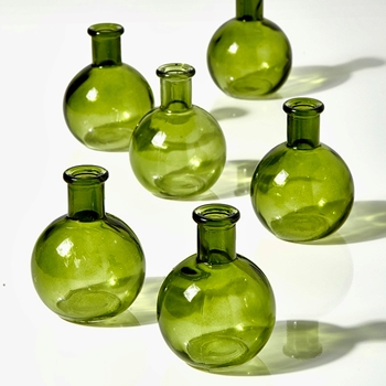 Vase - Bud Globe Green 3x4in