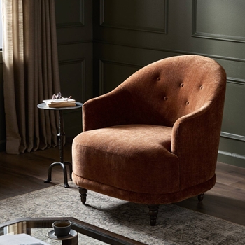 Armchair - Marnie - Rust Chenille Velvet  32W/35D/35H