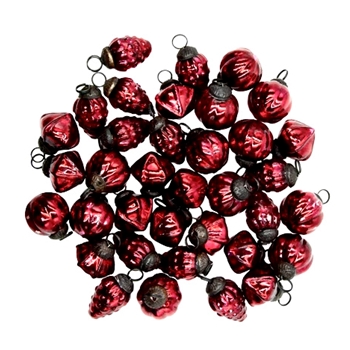 Kugel - Mini 1in Vintage Ruby Black Shades Bag of 36