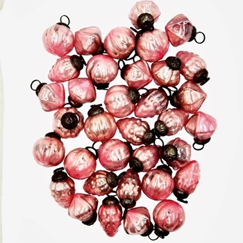 Kugel - Mini 1in Vintage Pink Black Bag of 36