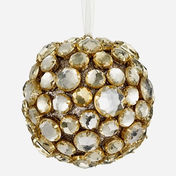 Ornament - Globe Rhinestones On Gold 3.5n XM2356-GO