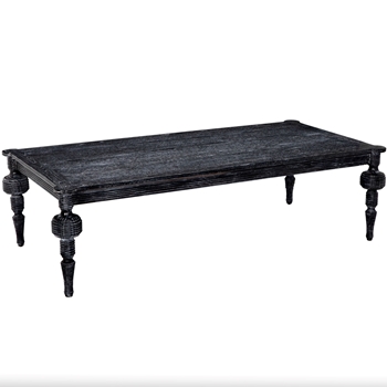 Coffee Table  Stockholm Cinder Black Mindi Wood 65x32x18h