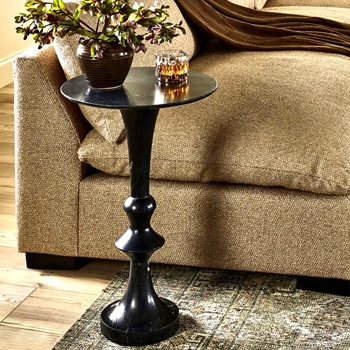 Accent Table - Polli - Black Marble 16x24H