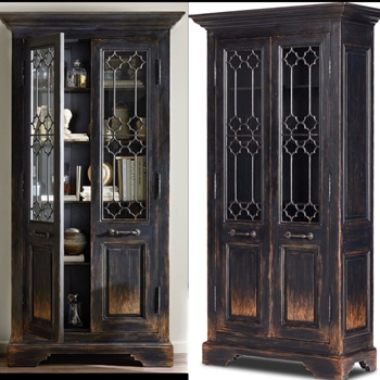 Curio Cabinet - Van Thiel Johny Walker 48x20x91  Solid Pine Wood