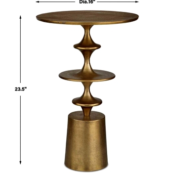 Accent Table - Flight - Brass Finished Aluminium 16x24IN