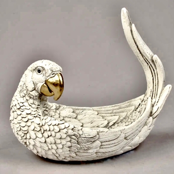 Bowl - Parrot Antique White 7x4x6in