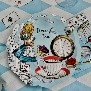 Alice - Paper Plate Blue Scalloped 7in PK12
