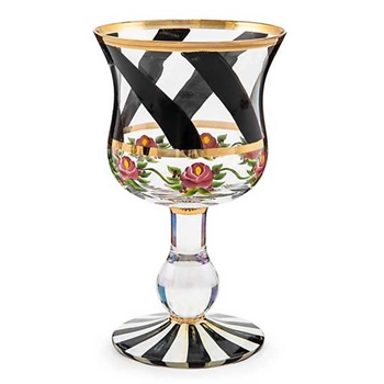 Wine Goblet - Maypole Black 16oz 4x7in Hand Painted Glass