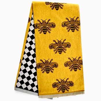 Tea Towel - Queen Bee Black/Gold  28x20in
