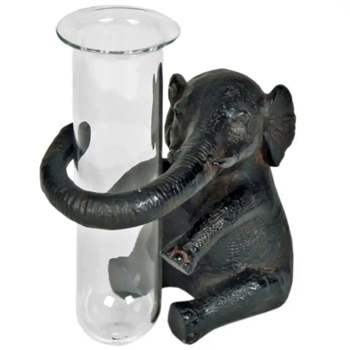 Vase - Elephant W/Tube Bud  3x5in