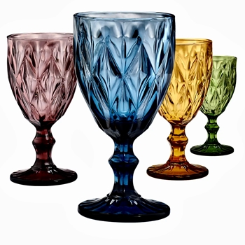 Goblet - Highgate Cut Glass 11OZ 3x6in 4 colours Sold Individually