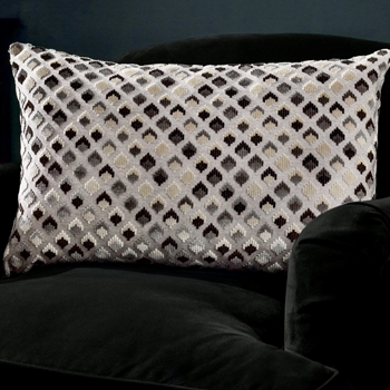 Cushion - Lexington  Cut Velvet Pebble Grey 24x16 - Feather Rich Insert