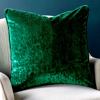Cushion - Ripple Velvet Emerald 20SQ - Feather Rich Insert