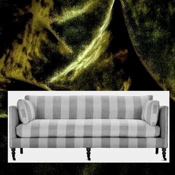 Robin Bruce Madeline Sofa Moss Velvet 84W/40D/34H - 100% Polyester