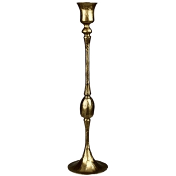 Candlestick - Petro Brass Finished Iron  3.5x14in