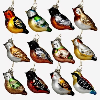 Ornament - Bird - Songbird Glass 2.5in Assorted Colours