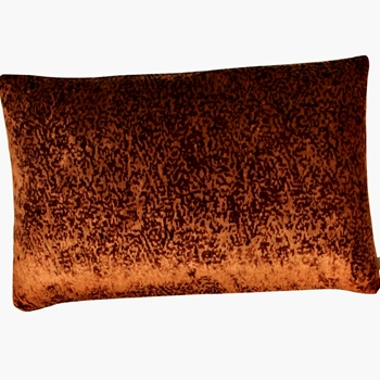 Cushion - Lynx Cut Velvet Rust 24x16in  - Feather Fill