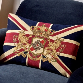 Cushion - Union Jack Indigo  18x12in  - Feather Rich Fill