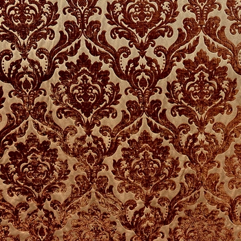 Chenille Jacquard - Neiman Rust Spice,  57in, 100% Polyester, 15K DR, Repeat 14Hx18V